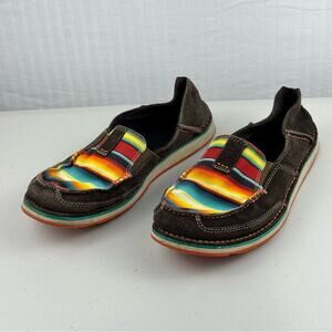 Ariat Cruiser Brown Suede/Serape Striped Canvas Slip-On Shoe Women’s 9.5B EUR 41